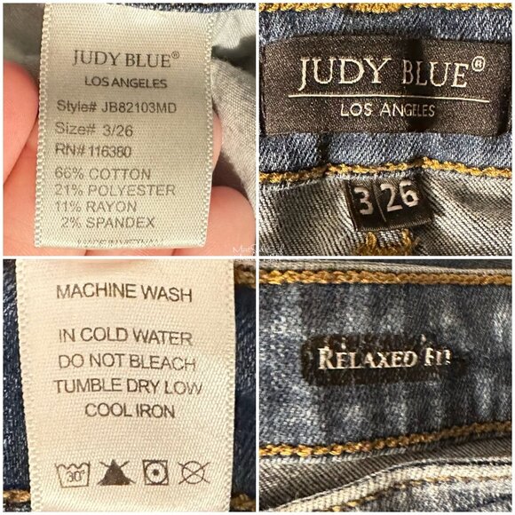 Judy Blue Relaxed Fit Girlfriend Ankle Jeans Size 26 - Picture 7 of 8